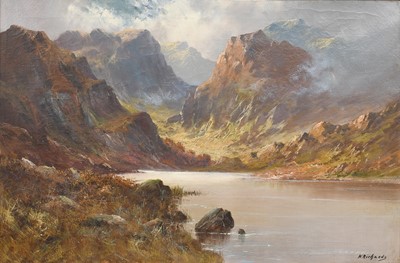 Lot 1085 - W*Richards (19th Century) Highland scene with...