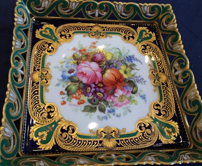 Lot 562 - A Royal Crown Derby Porcelain Square Tray, by...