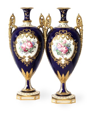 Lot 568 - A Pair of Royal Crown Derby Porcelain Vases,...