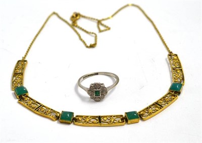 Lot 188 - An 18ct gold ring and a fancy link bracelet