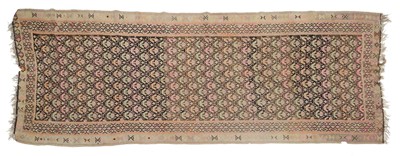 Lot 244 - Kurdish Kilim The walnut brown field with a...