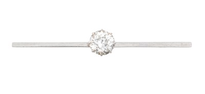 Lot 2295 - A Diamond Solitaire Brooch the old cut diamond...