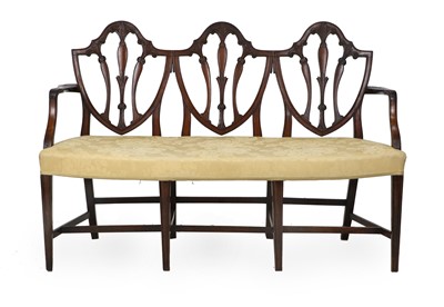 Lot 746 - A Hepplewhite-Style Carved Mahogany Triple...