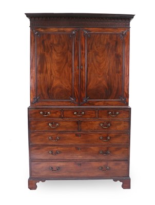 Lot 789 - A George III Mahogany Secretaire Linen Press,...