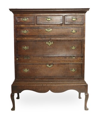 Lot 826 - A George II Oak and Burr Yewwood Crossbanded...