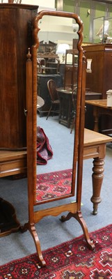 Lot 1444 - A 1920/30's Cheval Mirror, 162cm high