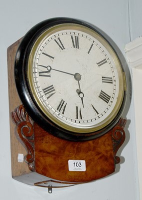 Lot 103 - A Mahogany Drop Dial Wall Timepiece, late 19th...