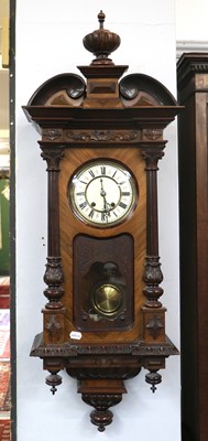 Lot 1413 - A Vienna Type Walnut Striking Wall Clock,...