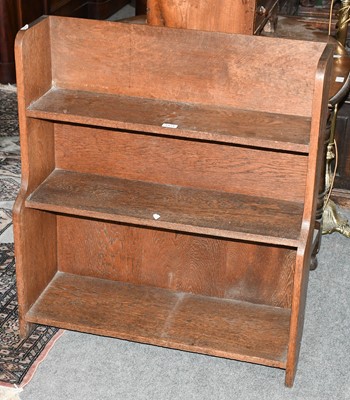 Lot 1414 - An Oak Three Tier Waterfall Bookcase, 80cm by...