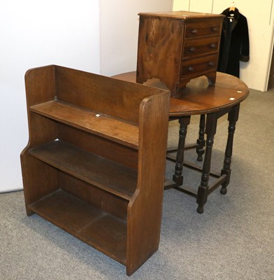 Lot 1332 - An Oak Three Tier Waterfall Bookcase, 80cm by...