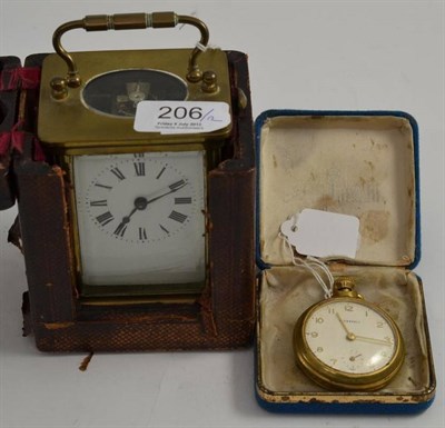 Lot 206 - A carriage timepiece cased and a pocket watch