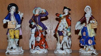 Lot 207 - Two pairs of Samson china figures, after Chelsea