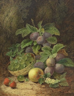 Lot 1067 - Oliver Clare (1853-1927) Still life of plums,...