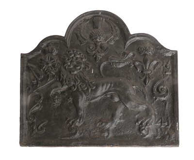 Lot 267 - A Victorian Black-Painted Cast Iron Fire Back,...