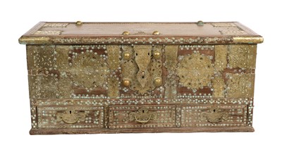 Lot 235 - A Brass-Studded Teak or Hardwood Zanzibar...