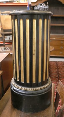 Lot 1455 - An Ebonised and Parcel Gilt Column, 33cm by...