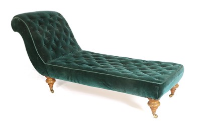 Lot 49 - A Victorian Chaise Longue, late 19th century,...