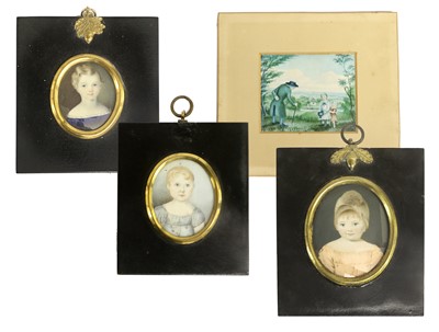 Lot 197 - English School (mid 19th century): Miniature...