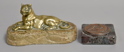 Lot 295 - A Small 20th Bronze of a Recumbent Tiger,...