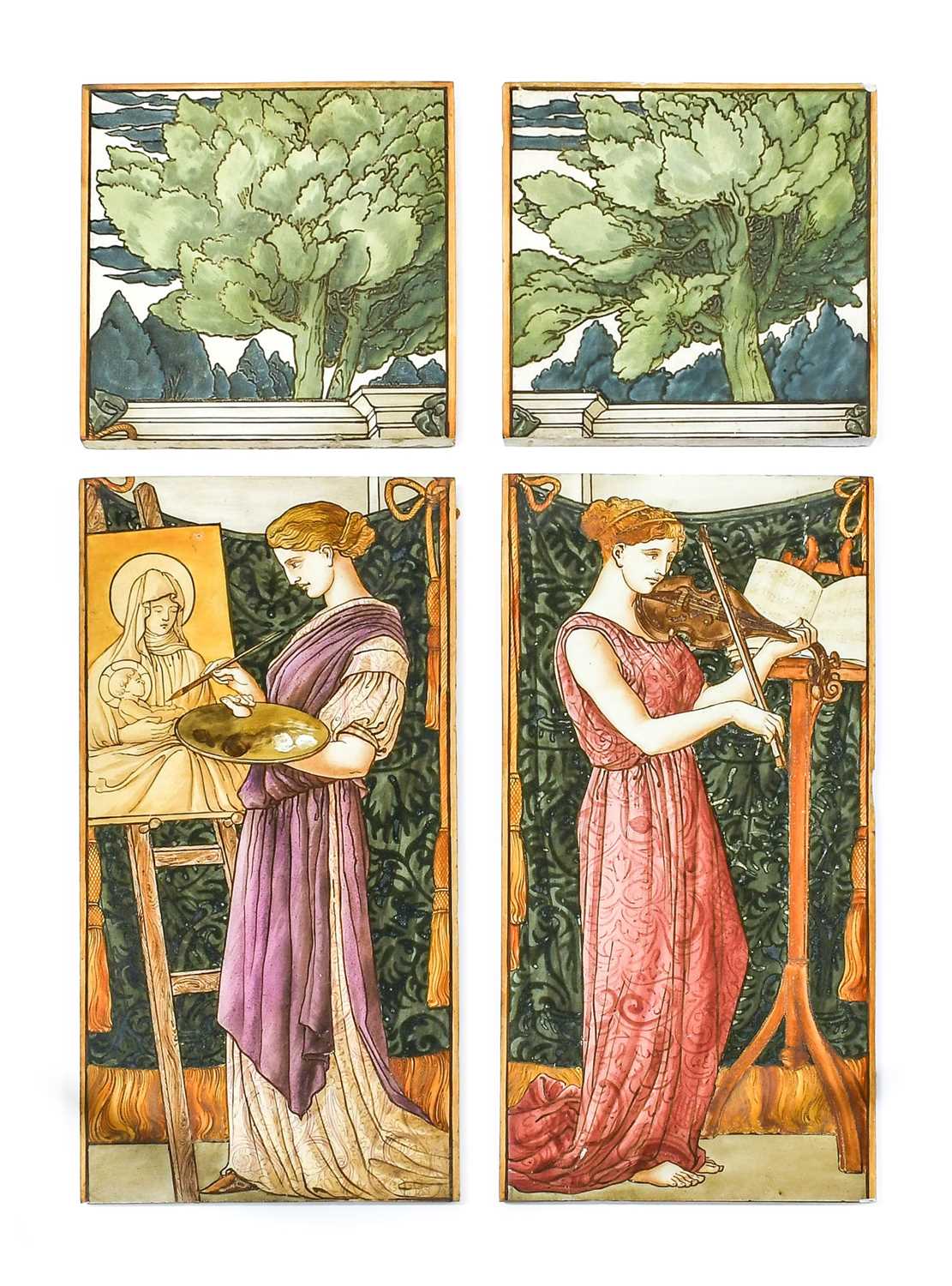 Lot 307 - An Aesthetic Movement Copeland Fireplace Tile...