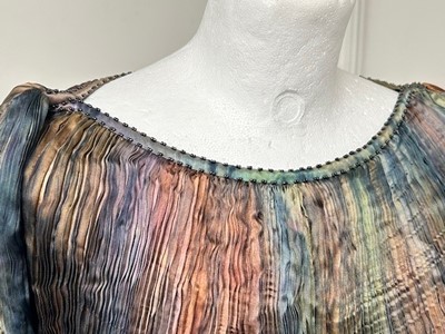 Lot 1057 - Patricia Lester Iridescent Multi Pleated Silk...
