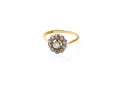 Lot 437 - A Diamond Cluster Ring, the central old cut...