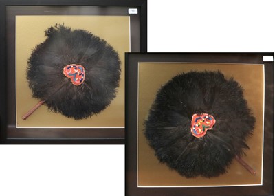 Lot 1131 - A Pair of Decorative Ostrich Feather Fans,...