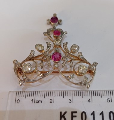 Lot 2269 - A Pink Sapphire and Diamond Brooch, circa 1900...