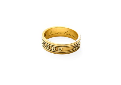 Lot 429 - A 22 Carat Gold Enamel Mourning Ring, the...