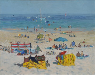 Lot 1099 - Douglas Hill (b.1953) Porthminster Beach,...