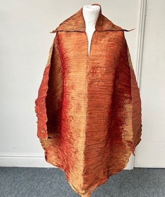 Lot 1054 - Issey Miyake Multi Pleated Rust and Gold Two...