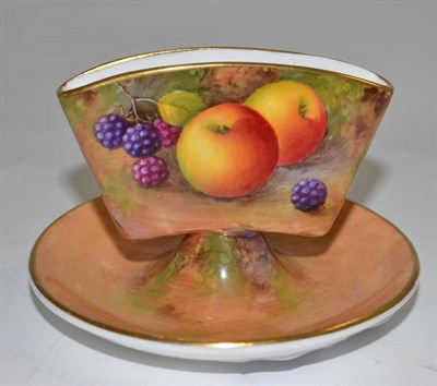 Lot 228 - A Royal Worcester fruit painted match stand