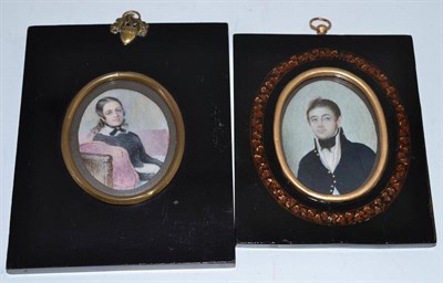 Lot 231 - Two framed oval miniatures