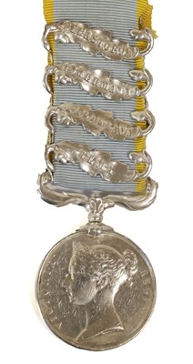 Lot 21 - A Crimea Medal, 1854, with four clasps ALMA,...