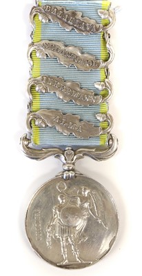 Lot 23 - A Crimea Medal, 1854, with four clasps ALMA,...