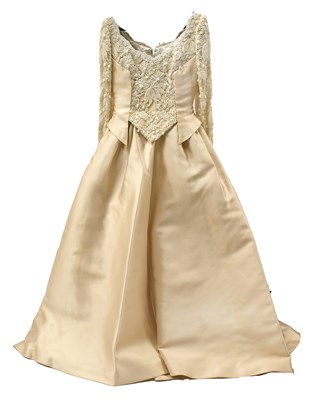 Lot 2070 - Florana Roma Champagne Silk Wedding Dress,...