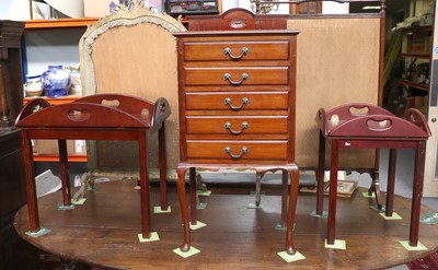 Lot 1514 - An Edwardian Mahogany Music Cabinet, together...