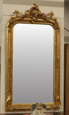 Lot 1145 - A 20th Century Gilt Framed Mirror, surmounted...