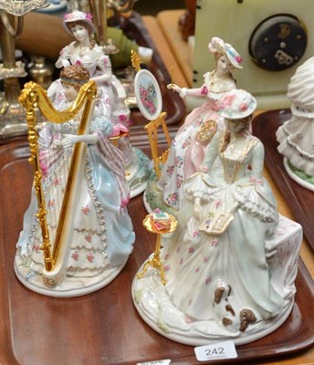 Lot 242 - A set of four Royal Worcester figures ";The Graceful Arts";; Poetry, Embroidery, Music and Painting