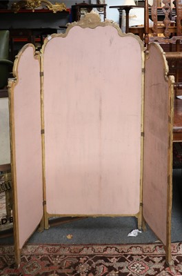 Lot 1513 - A Three Fold Gilt Screen, largest panel 66cm...