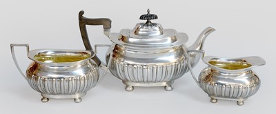 Lot 2 - A Three-Piece Edward VII Silver Tea-Service,...