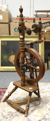 Lot 1534 - A 19th Century Elm Spinning Wheel, together...