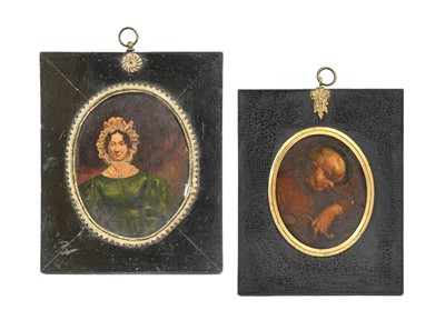 Lot 116 - English School (18th century): Miniature...