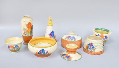 Lot 284 - A Clarice Cliff Pottery Sugar Sifter, "Crocus"...