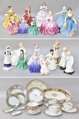 Lot 322 - Royal Doulton Ladies (18), a Coalport figure...