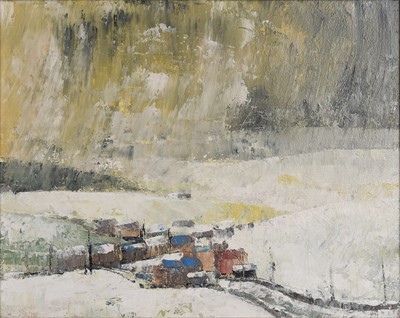 Lot 1053 - L* A* Watson (20th Century) Village in snow...