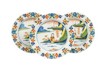 Lot 43 - Three London Delft Plates, Lambeth High Street,...