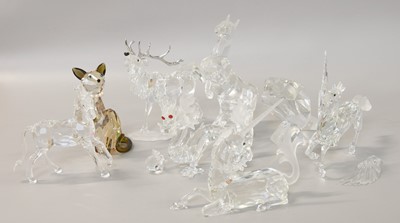 Lot 383 - Swarovski Crystal Models, including: coloured...