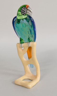 Lot 277 - Swarovski Crystal, "Chrome Green Macaw", model...