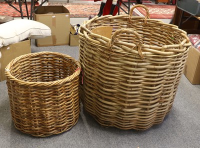 Lot 1428 - A Substantial Wicker Log Basket, 91cm by 80cm...